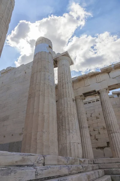 Antika Ruiner Akropolis Aten Blå Himmel — Stockfoto