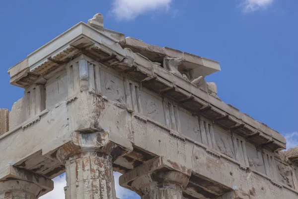 Ruinas Antiguas Acrópolis Atenas Cielo Azul — Foto de Stock