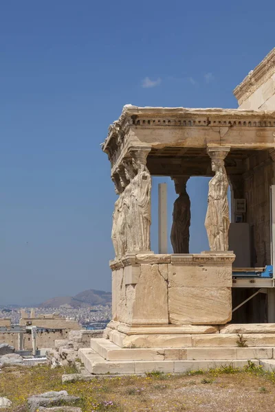 Antika Ruiner Akropolis Aten Blå Himmel — Stockfoto