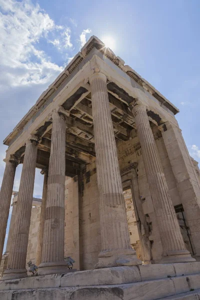 Oude Ruïnes Van Acropolis Athene Blauwe Lucht — Stockfoto