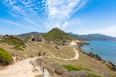 Sanguinaires kana susamış Adaları yolu Corsica, Fransa için hiking
