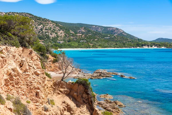 Pohled na pláž Rondinara v Ostrov Korsika ve Francii — Stock fotografie