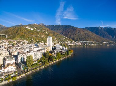 Montreux Waterfront, İsviçre havadan görünümü