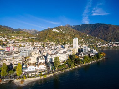 Montreux Waterfront, İsviçre havadan görünümü