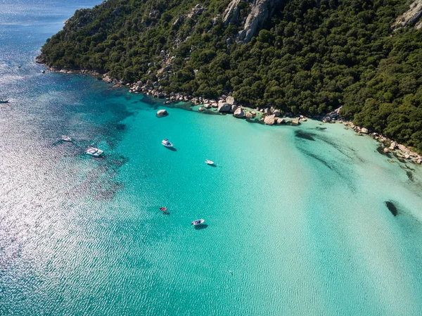 Luchtfoto van Santa Giulia strand in Corsica eiland in Frankrijk — Stockfoto