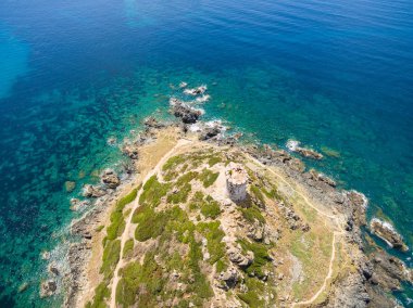 Corsica, Fra Sanguinaires kana susamış Adaları havadan görünümü