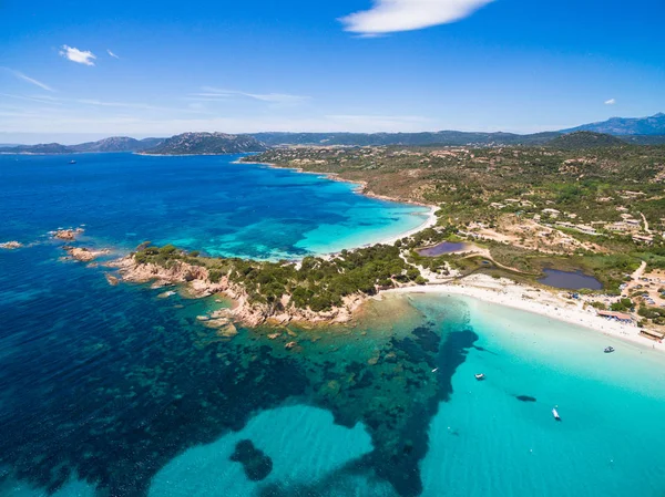 Vista aérea de la playa de Palombaggia en la isla de Córcega en Francia —  Fotos de Stock