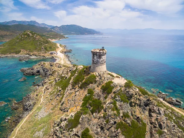 Vue aérienne des îles sanguinaires des Sanguinaires en Corse, Fra — Photo