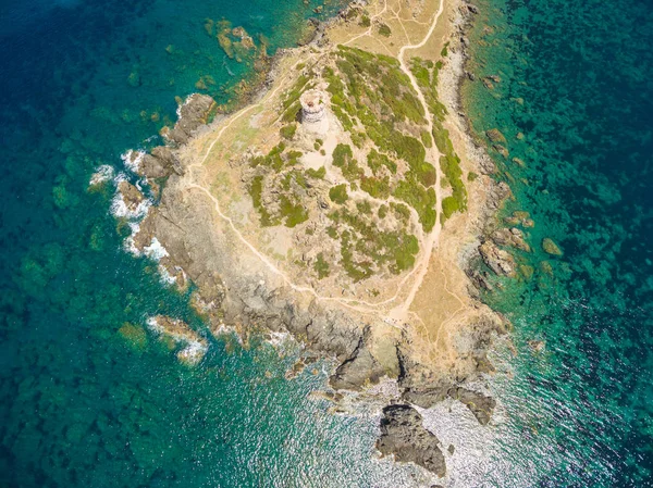 Vista aérea de las islas sanguinarias sanguinarias en Córcega, Frey —  Fotos de Stock