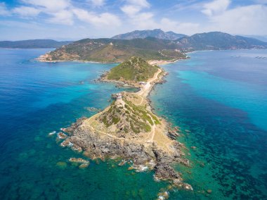 Aerial view of Sanguinaires bloodthirsty Islands in Corsica, Fra clipart