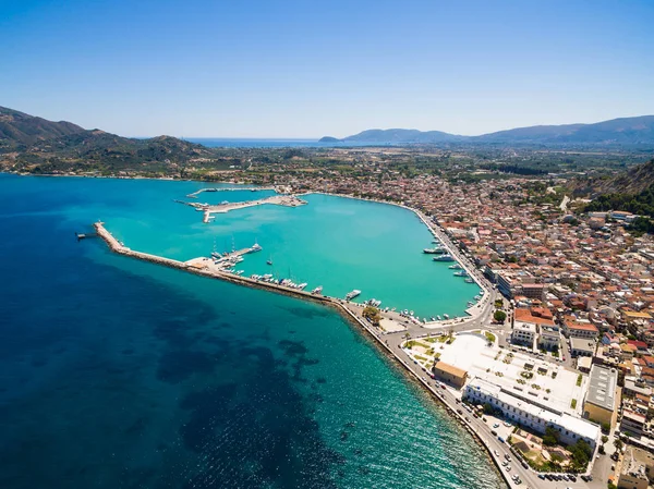 Letecký pohled na město Zakynthos v ostrově Zante, Řecko — Stock fotografie