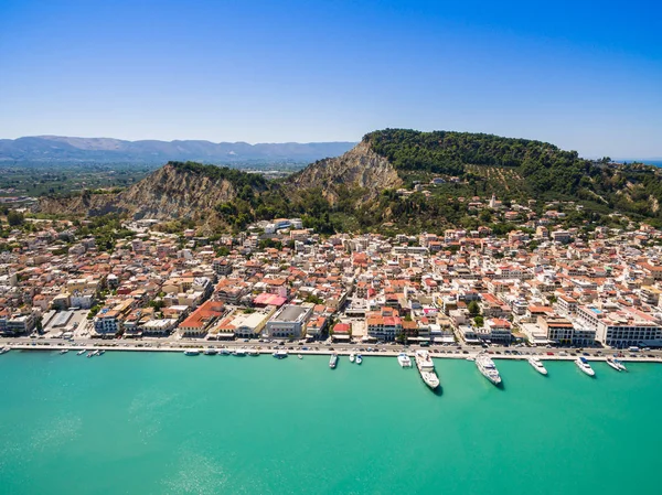 Letecký pohled na město Zakynthos v ostrově Zante, Řecko — Stock fotografie