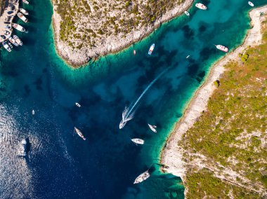 Porto Vromi hava görünümünü plaj Zakynthos (Zante) Island, ben