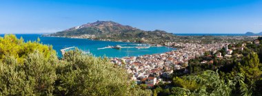 Zante Island, gr Zakynthos kentinin panoramik havadan görünümü
