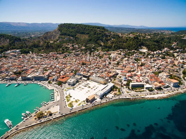 Vue aérienne de la ville de Zante, île de Zante, en Grèce — Photo