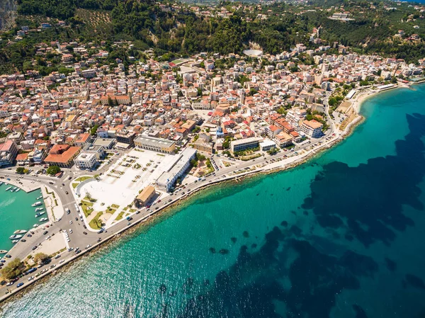 Aerial  view of Zakynthos city in  Zante island, in Greece — Stock Photo, Image