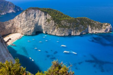 Navagio plaj batık cliff görünümü Zakynthos (Zante)