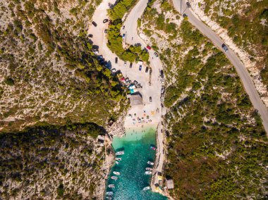 Porto Vromi hava görünümünü plaj Zakynthos (Zante) Island, ben