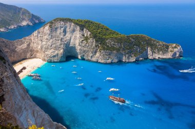 Navagio plaj batık cliff görünümü Zakynthos (Zante)