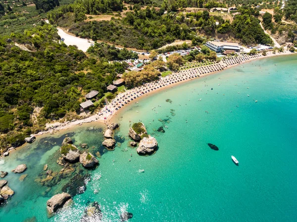 Vista aérea da praia de Porto Zorro Azzurro em Zakynthos (Zante ) — Fotografia de Stock