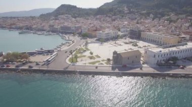4 k (Uhd) hava manzara Zante Island, Yunanistan - Zakynthos kentinin oturum