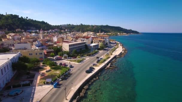 4K (UHD) Aerial  view of Zakynthos city in  Zante island, in Greece — Stock Video