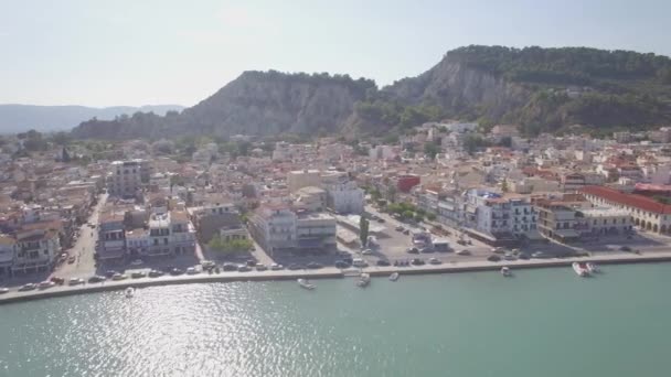 4 k (Uhd) hava manzara Zante Island, Yunanistan - Zakynthos kentinin oturum — Stok video