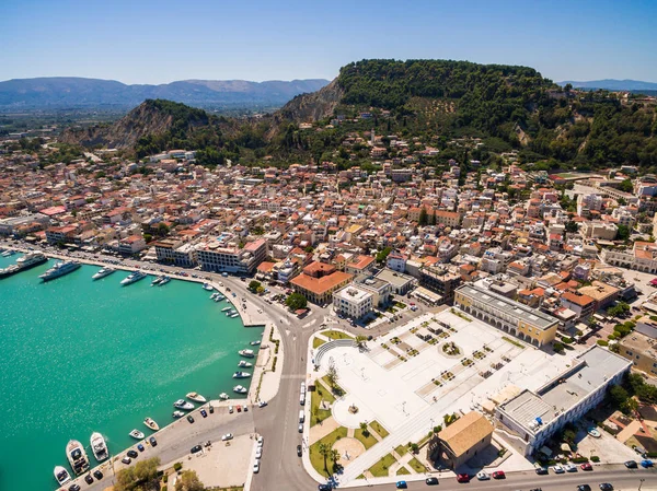 Veduta aerea della città di Zante nell'isola di Zante, in Grecia — Foto Stock
