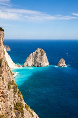 Yunanistan 'ın Zakynthos (Zante) adasındaki Keri kayalıkları