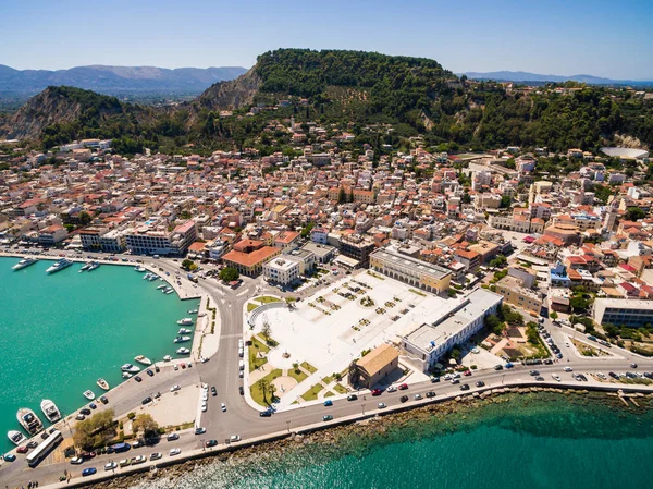 Vista aérea de la ciudad de Zante en la isla de Zante, en Grecia — Foto de Stock