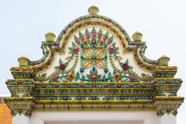 Şafak Tapınağı yakın çekim dekorasyon Bangkok, Tayland