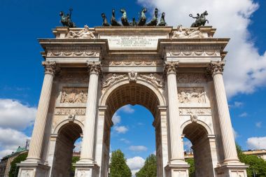 Triumph Arc - Arco Della Pace Sempione Parkı, Milano, İtalya