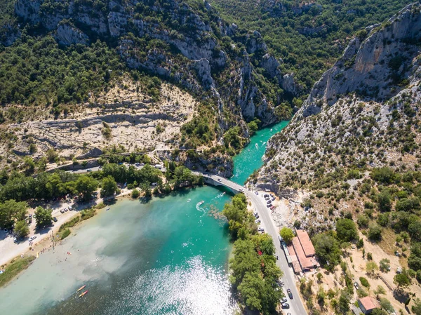 Veduta aerea del fiume Gorge du Verdon nel sud della Francia — Foto Stock