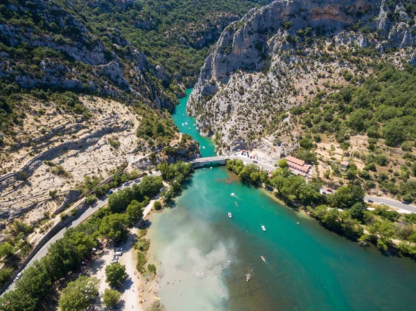 Vista aérea del río Gorge du Verdon en el sur de Francia — Foto de Stock