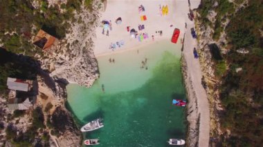 4 k hava manzara Porto Vromi Beach Zakynthos (Zante) Island, Yunanistan 