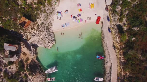 Vista Aérea Playa Porto Vromi Isla Zakynthos Zante Grecia — Vídeos de Stock