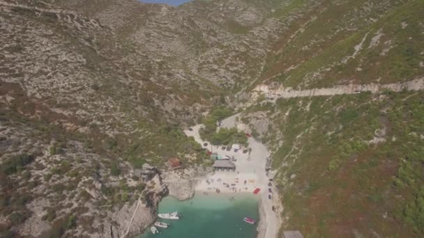 Netříděné Letecký Pohled Pláže Porto Vromi Ostrově Zakynthos Zante Řecku — Stock video