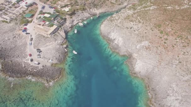 希腊桑特岛岛 Bochali 扎金索斯城市鸟瞰图 — 图库视频影像