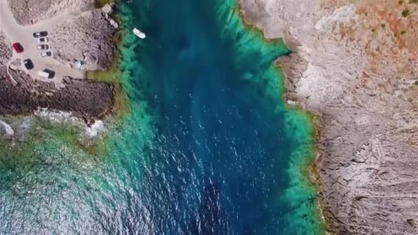 Vista Aérea Playa Porto Limnionas Isla Zakynthos Zante Grecia — Vídeos de Stock