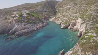 Zakynthos City Bochali Zante Island, Yunanistan üzerinden 4 k havadan görünümü 