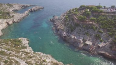 Zakynthos City Bochali Zante Island, Yunanistan üzerinden 4 k havadan görünümü 