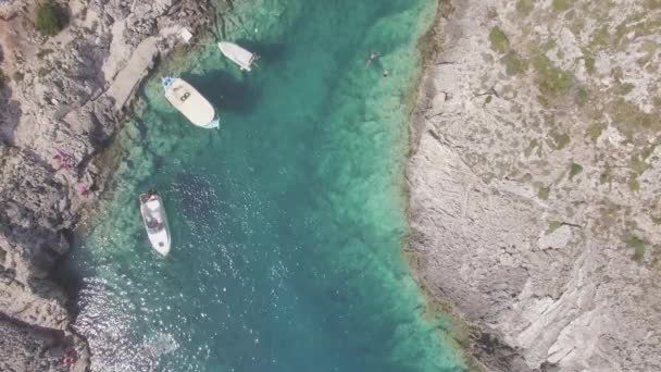 ギリシャのザキントス島で Bochali からザキントス島市内の空撮 — ストック動画