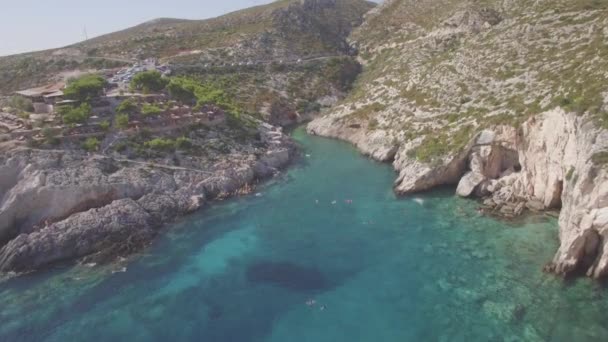 Vista Aérea Ciudad Zakynthos Desde Bochali Isla Zante Grecia — Vídeo de stock