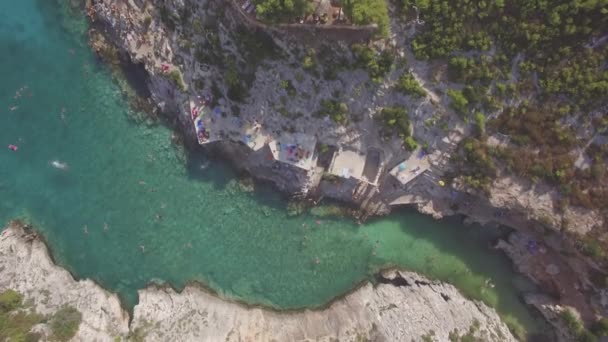 ギリシャのザキントス島で Bochali からザキントス島市内の空撮 — ストック動画
