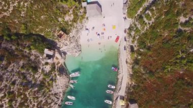 4 k hava manzara Porto Vromi Beach Zakynthos (Zante) Island, Yunanistan 