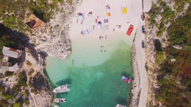 Vista Aérea Praia Porto Vromi Ilha Zakynthos Zante Grécia — Vídeo de Stock