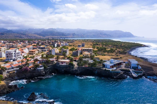 Aerial view of Tarrafal coast (ponta de atum) in Santiago island — ストック写真