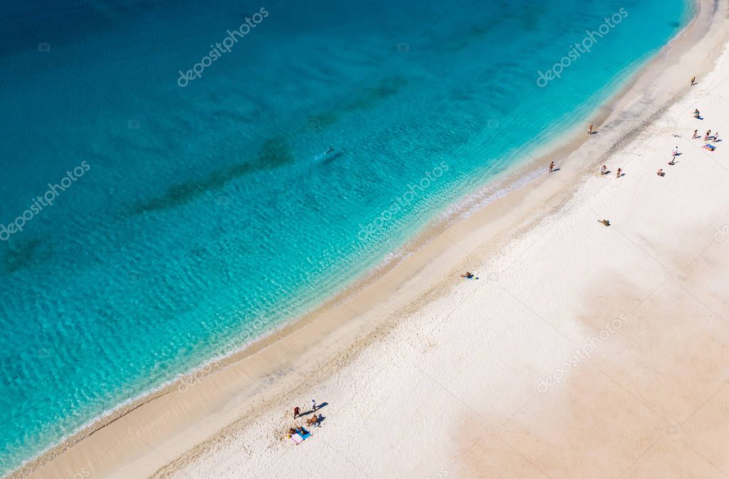 Aerial view of Laginha beach in Mindelo city in Sao Vicente Isla