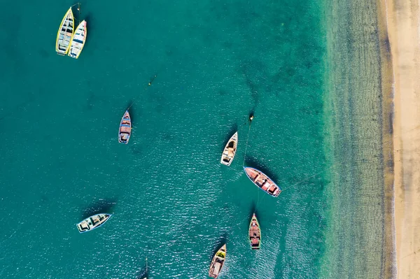 Luchtfoto van Mindelo strand in Sao Vicente Eiland in Kaapverdië — Stockfoto