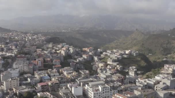 Widok Powietrza Miasto Assomada Dzielnicy Santa Catarina Wyspie Santiago Republice — Wideo stockowe